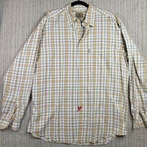 Beretta Shirt Mens XL Green Yellow Plaid Button‎ Down Long Sleeve Outdoor Casual
